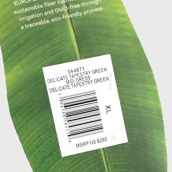 Farm Rio NWT Green Floral Tapestry Linen Midi Dress Size XL - Picture 9 of 10